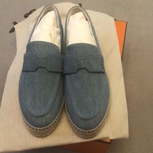Hermes Denim espadrille loafers brand new size 38